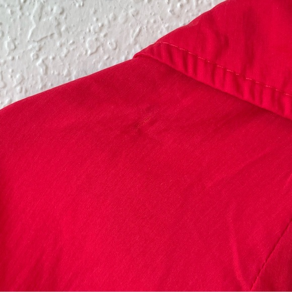 AGB Red windbreaker‎ zip up collared jacket with drawstring and 3/4 sleeve sz 14 - Picture 8 of 11